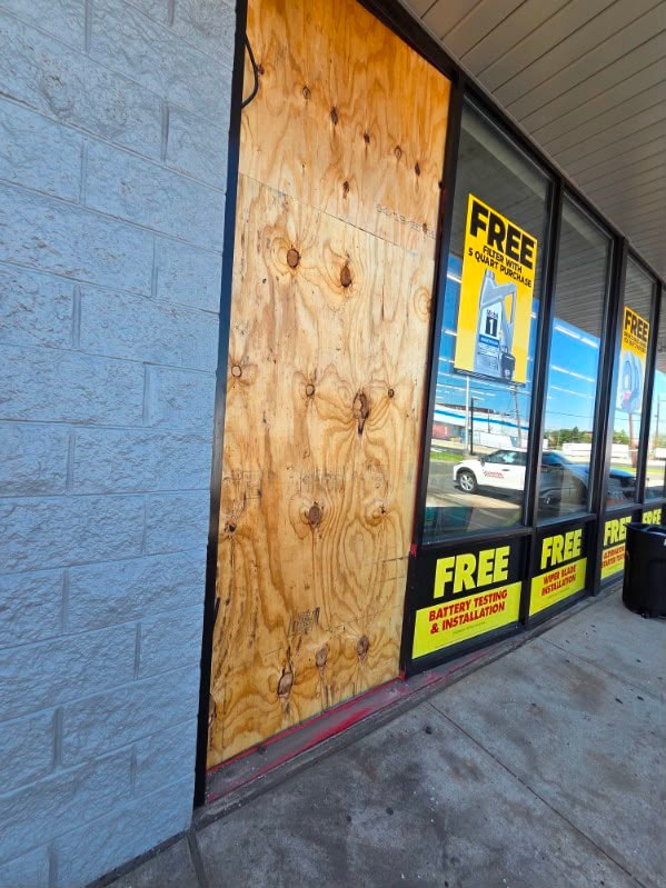 Storefront Glass & Frame Replacement — During